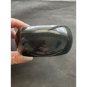 Vintage Black Plastic Wide Bangle Bracelet Estate Costume Jewelry